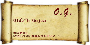 Oláh Gejza névjegykártya