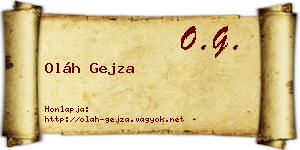 Oláh Gejza névjegykártya